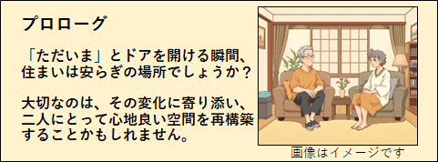 プロローグ文と夫婦が会話している画像