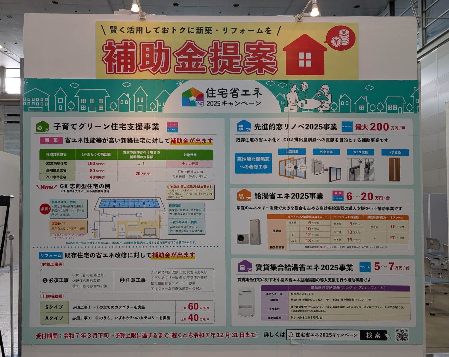 提案コーナーの「補助金制度」のポスター