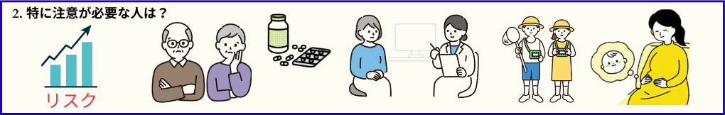 目次№2のタイトル文章と、リスクが高くなる人のイラスト画像